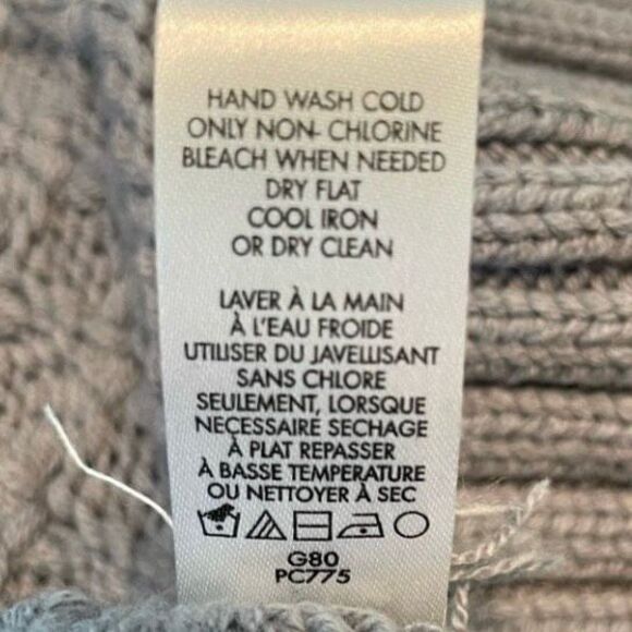 Calvin Klein Chunky Knit Cardigan Sweater Gray Cotton Zip Front Soft M - Picture 8 of 9